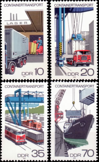 Briefmarken DDR 1978, Mi.Nr. 2326-2329, Containertransport. Postfrisch