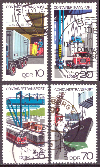 Briefmarken DDR 1978, Mi.Nr. 2326-2329, Containertransport. Gestempelt