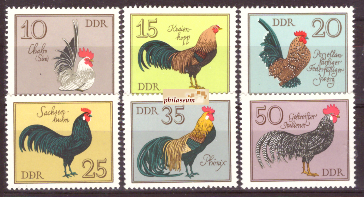 Briefmarken: DDR 1979 Mi.Nr. 2394-2399, Geflügelrassen. Postfrisch