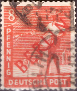 Briefmarken Berlin 1949 Mi.Nr. 23, Rotaufdruck - Gestempelt