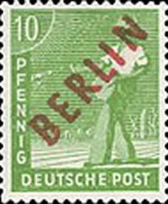 Briefmarken Berlin 1949 Mi.Nr. 24, Rotaufdruck - Postfrisch