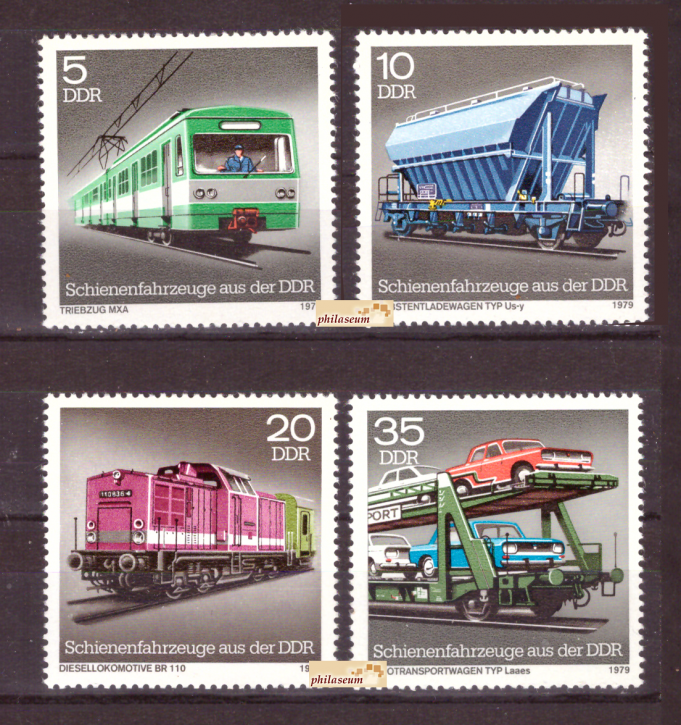Briefmarken: DDR 1979 Mi.Nr. 2414-2417, Schienenfahrzeuge. Postfrisch