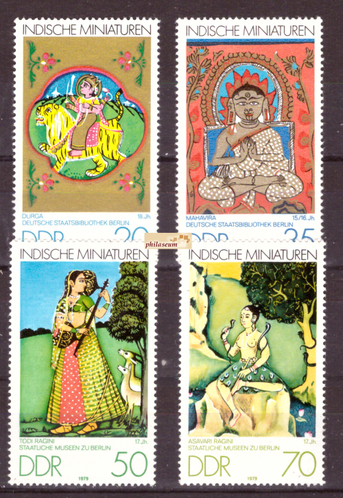 Briefmarken: DDR 1979 Mi.Nr. 2418-2421, Indische Miniaturen. Postfrisch