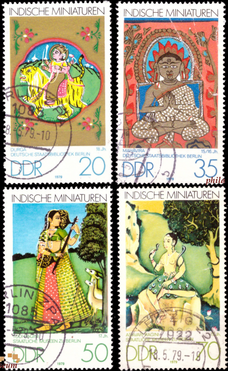 Briefmarken: DDR 1979 Mi.Nr. 2418-2421, Indische Miniaturen. Gestempelt