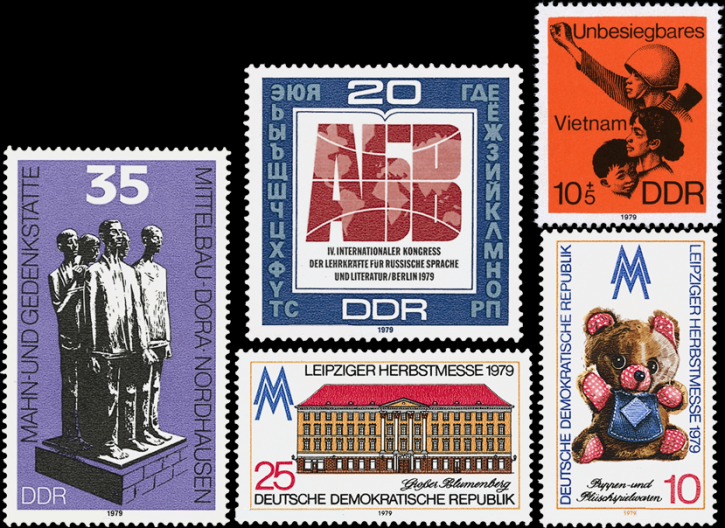 Briefmarken: DDR 1979 Mi.Nr. 2444, 2451, 2452-2453, 2463, Postfrisch
