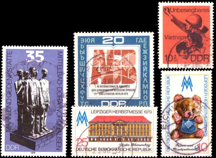 Briefmarken: DDR 1979 Mi.Nr. 2444, 2451, 2452-2453, 2463, Gestempelt