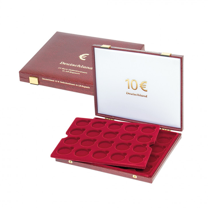 LINDNER Luxus-Kassette für 40 verkapselte 10 Euro-Gedenkmünzen