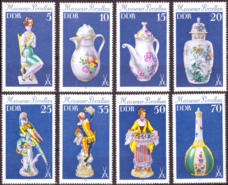Briefmarken DDR 1979, Mi.Nr. 2464-2471, Meißner Porzellan (I), Postfrisch