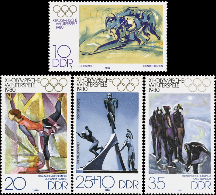 Briefmarken: DDR 1980, Mi.Nr. 2478-2481, Olympische Winterspiele, Lake Placid. Postfrisch