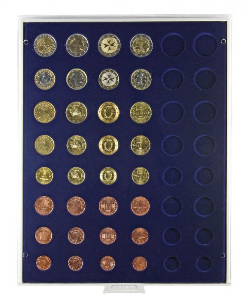LINDNER Münzbox MARINE für 6 Euro-Kursmünzensätze