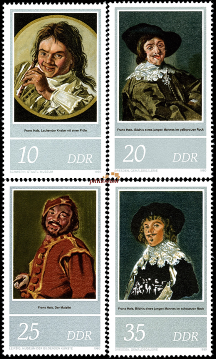 Briefmarken DDR 1980, Mi.Nr. 2543-2546, Frans Hals. Postfrisch.