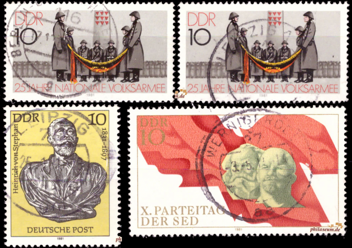 Briefmarken: DDR 1981, Mi.Nr. 2579, 2580-2581, 2582, Gestempelt