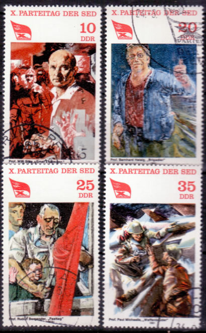 Briefmarken: DDR 1981, Mi. Nr. 2595-2598, X. Parteitag (II), Gestempelt