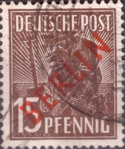 Briefmarken Berlin 1949 Mi.Nr. 25, Rotaufdruck - Gestempelt
