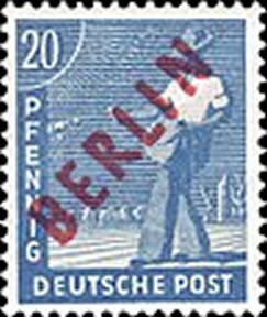 Briefmarken Berlin 1949 Mi.Nr. 26, Rotaufdruck - Postfrisch