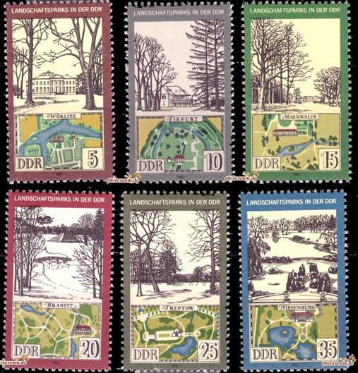 Briefmarken: DDR 1981, Mi.Nr. 2611-2616, Landschaftsparks, Postfrisch