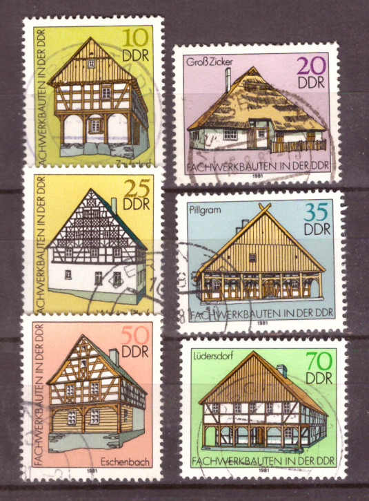 Briefmarken: DDR 1981, Mi. Nr. 2623-2628, Fachwerkbauten (II), Gestempelt