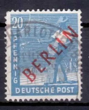 Briefmarken Berlin 1949 Mi.Nr. 26, Rotaufdruck - Gestempelt