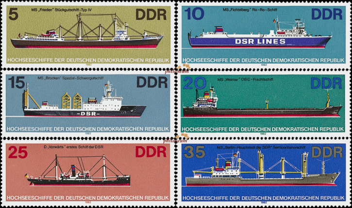 Briefmarken: DDR 1982, Mi.Nr. 2709-2714, Hochseeschiffe, Postfrisch