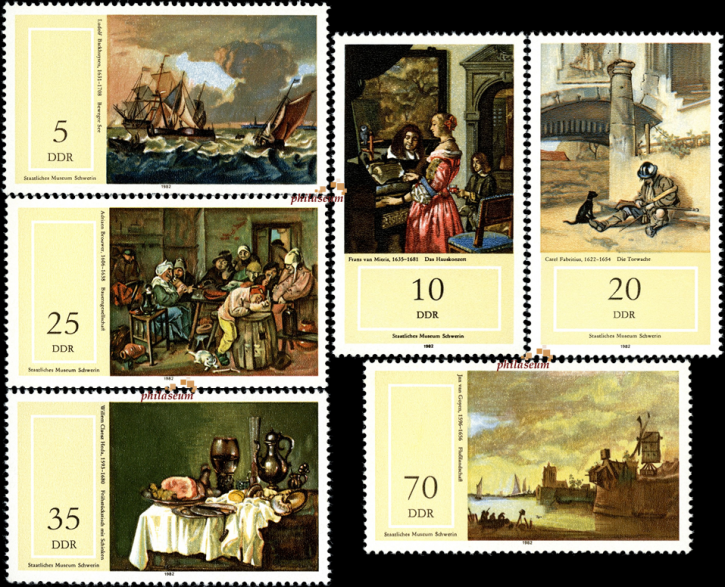 Briefmarken: DDR 1982, Mi.Nr. 2726-2731, Gemälde, Postfrisch
