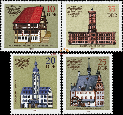 Briefmarken: DDR 1983 Mi.Nr. 2775-2778, Historische Rathäuser, Postfrisch
