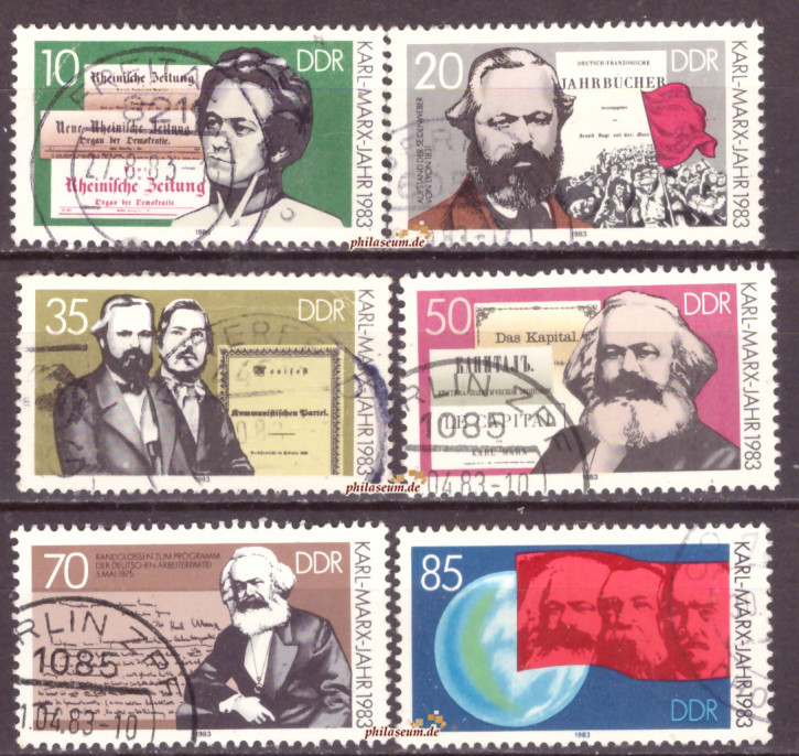 Briefmarken: DDR 1983 Mi.Nr. 2783-2788, Karl Marx, Gestempelt