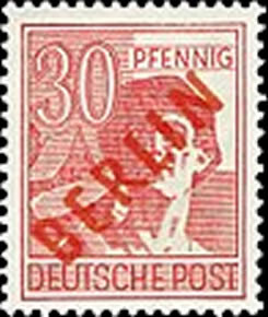 Briefmarken Berlin 1949 Mi.Nr. 28, Rotaufdruck - Postfrisch