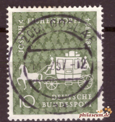 Briefmarken BRD (Bund) 1957, Mi.Nr. 280, Joseph Freiherr von Eichendorff. Gestempelt