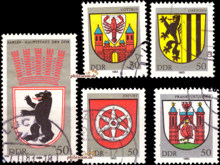 Briefmarken: DDR 1983 Mi.Nr. 2817-2821, Stadtwappen (I), Gestempelt