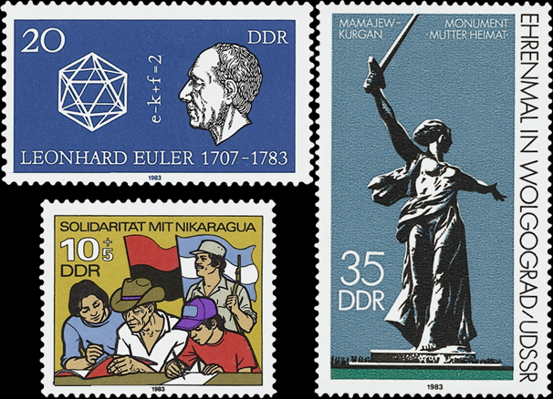 Briefmarken: DDR 1983 Lot aus Mi.Nr. 2825, 2830, 2834, Postfrisch