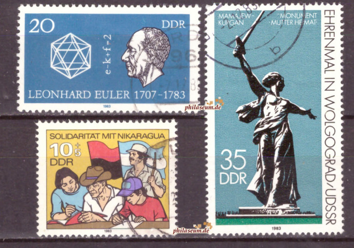 Briefmarken: DDR 1983 Lot aus Mi.Nr. 2825, 2830, 2834, Gestempelt