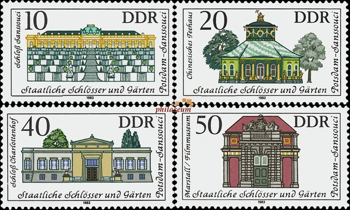 Briefmarken: DDR 1983 Mi.Nr. 2826-2829, Schlösser und Gärten, Postfrisch