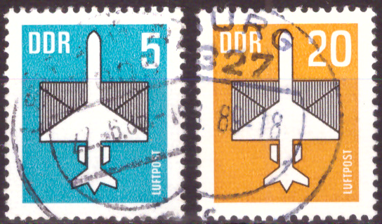 Briefmarken DDR 1983, Mi.Nr. 2831-2832, Flugpostmarken (II). Gestempelt