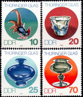 Briefmarken: DDR 1983 Mi.Nr. 2835-2838, Thüringer Glas, Postfrisch