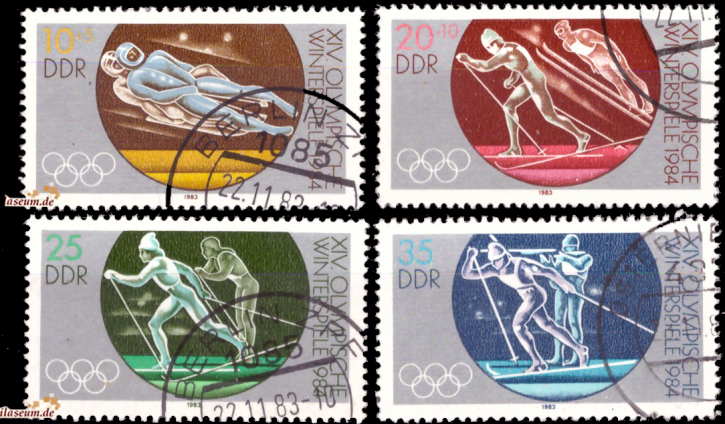 Briefmarken: DDR 1983 Mi.Nr. 2839-2842, Olympische Winterspiele 1984, Gestempelt