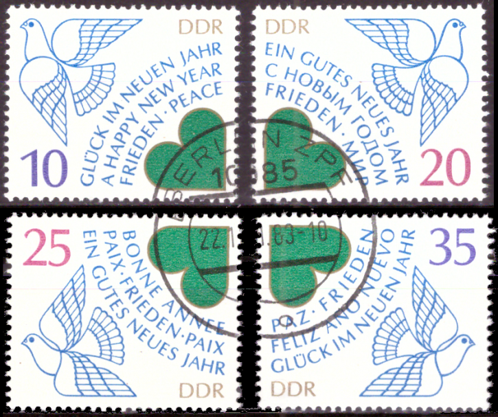 Briefmarken: DDR 1983 Mi.Nr. 2844-2847, Neujahr 1984, Gestempelt