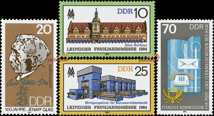 Briefmarken: DDR 1984 Mi.Nr. 2848, 2862-2863, 2873, Postfrisch