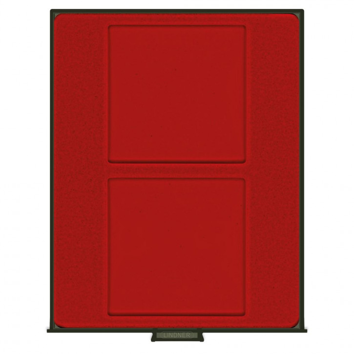 LINDNER d-Box RAUCHGLAS mit 2 quadratischen Fächern 125 x 125 mm für Münzen/Medaillen und sonstige Sammelobjekte