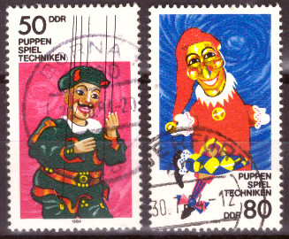 Briefmarken: DDR 1984 Mi.Nr. 2876-2877, Theaterpuppen, Gestempelt