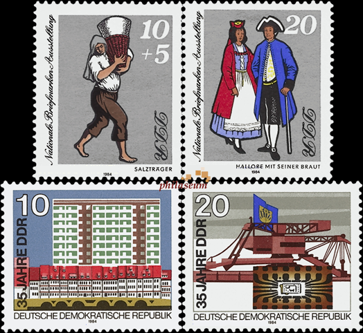 Briefmarken: DDR 1984, Mi.Nr. 2882-2883, 2888-2889, Postfrisch