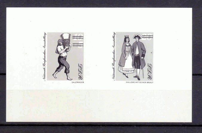 Briefmarken: DDR 1984, Mi.Nr. 2882S-2883S Schwarzdruck, Nationale Briefmarkenausstellung Halle, postfrisch