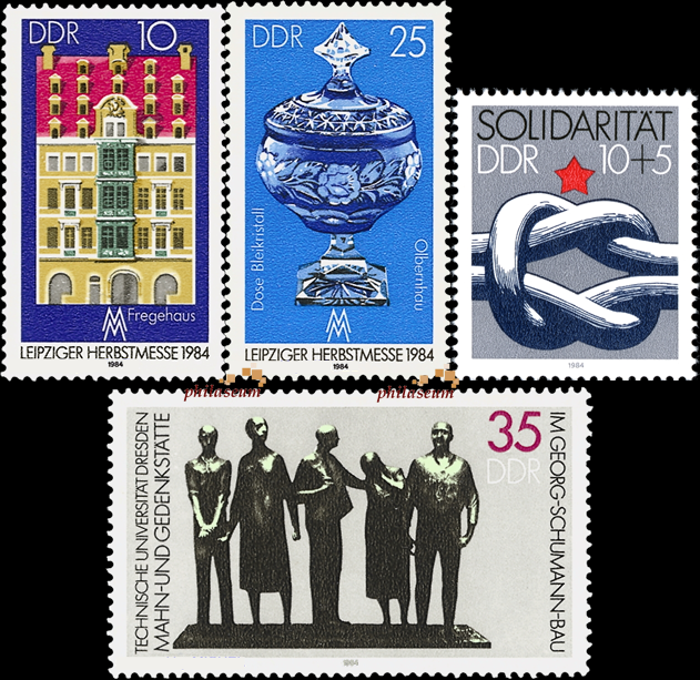 Briefmarken: DDR 1984, Mi.Nr. 2891-2892, 2897, 2909, Postfrisch