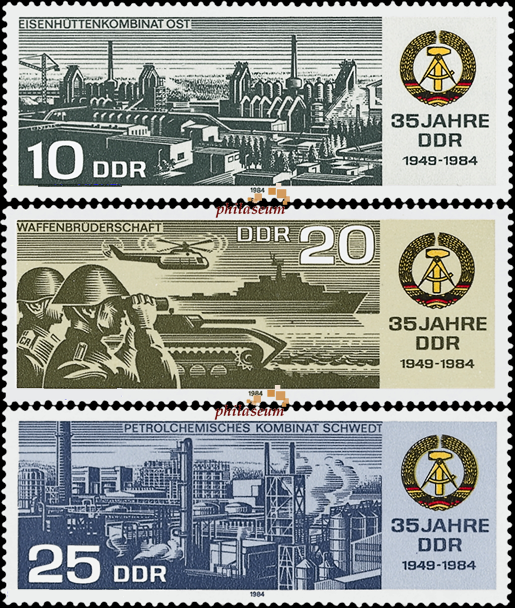 Briefmarken: DDR 1984 Mi.Nr. 2893-2895, 35 Jahre DDR (II). Postfrisch