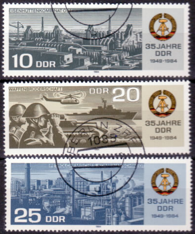 Briefmarken: DDR 1984 Mi.Nr. 2893-2895, 35 Jahre DDR (II). Gestempelt