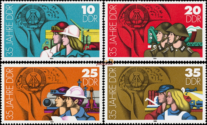 Briefmarken: DDR 1984 Mi.Nr. 2898-2901, 35 Jahre DDR (III). Postfrisch