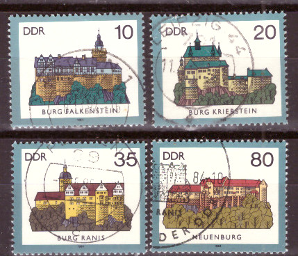 Briefmarken: DDR 1984 Mi.Nr. 2910 - 2913, Burgen (I), Gestempelt