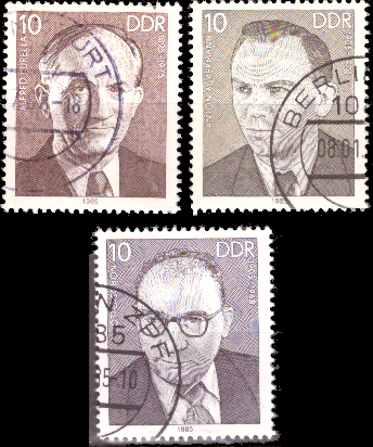 Briefmarken: DDR 1985 Mi.Nr. 2920-2922, Persönlichkeiten der deutschen Arbeiterbewegung (XIII). Gestempelt