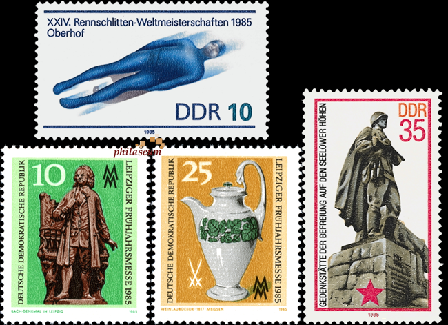 Briefmarken: DDR 1985 Mi.Nr. 2923, 2929-2930, 2939, Postfrisch