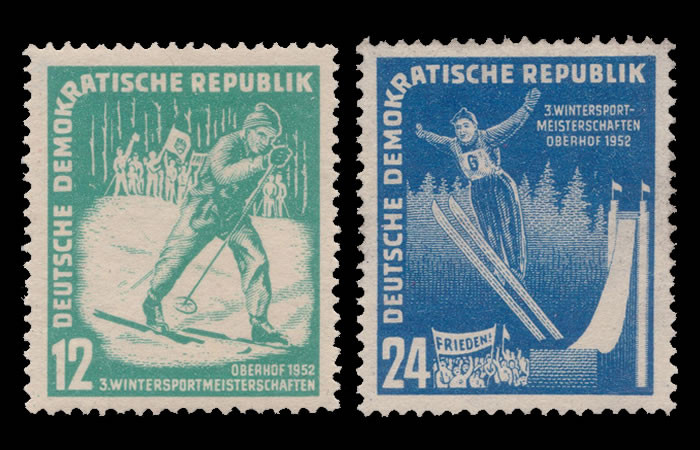 Briefmarken DDR 1952 Mi.Nr. 298-299, Wintersportmeisterschaften, Postfrisch