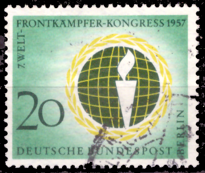 Briefmarken Berlin 1957 Mi.Nr. 177, Welt-Frontkämpfer-Kongress. Gestempelt